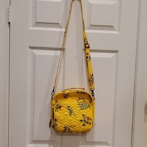 LUG Floral Yellow Quilted Crossbody Bag